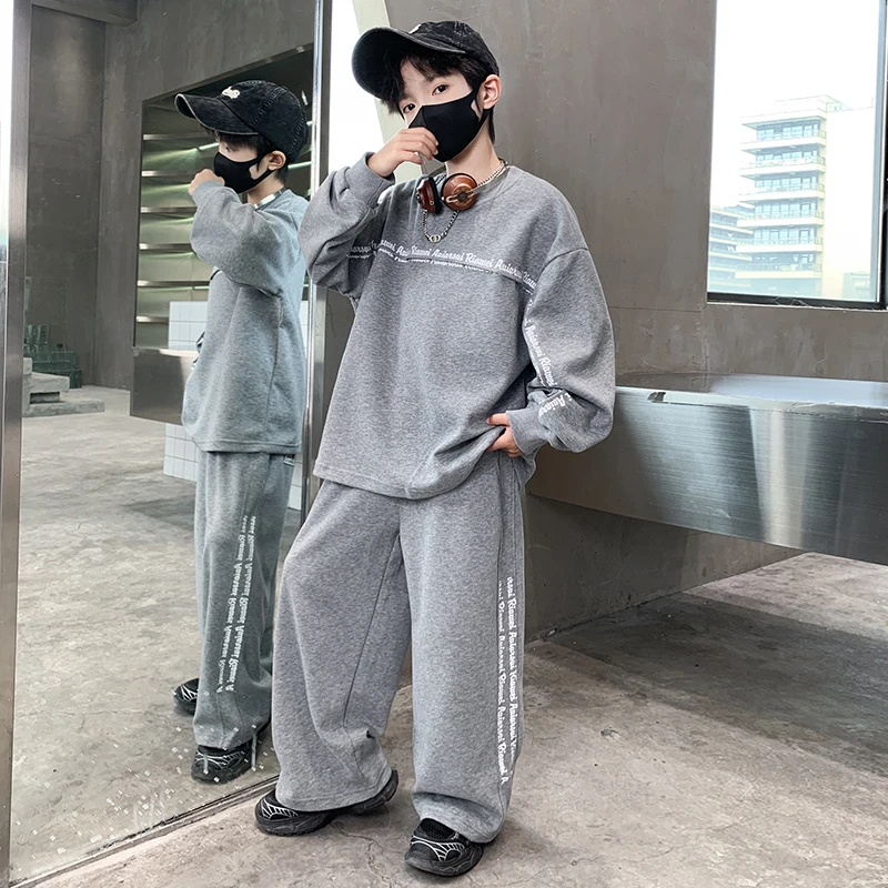 男童运动套装时髦帅气春秋洋气儿童休闲两件套宽松韩版秋季中大童