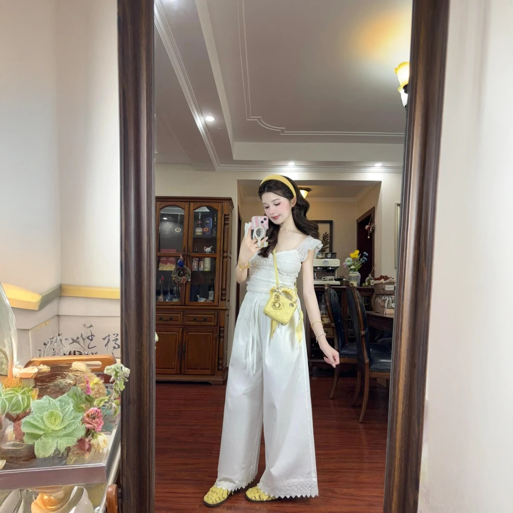 夏季新款高级感气质减龄套装女今年流行慵懒风上衣显瘦阔腿裤套装