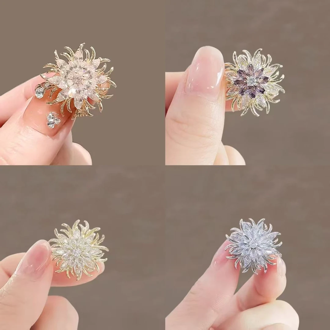 雏菊花朵胸针高档女闪耀精致小胸花气质别针夏季防走光扣开衫配饰