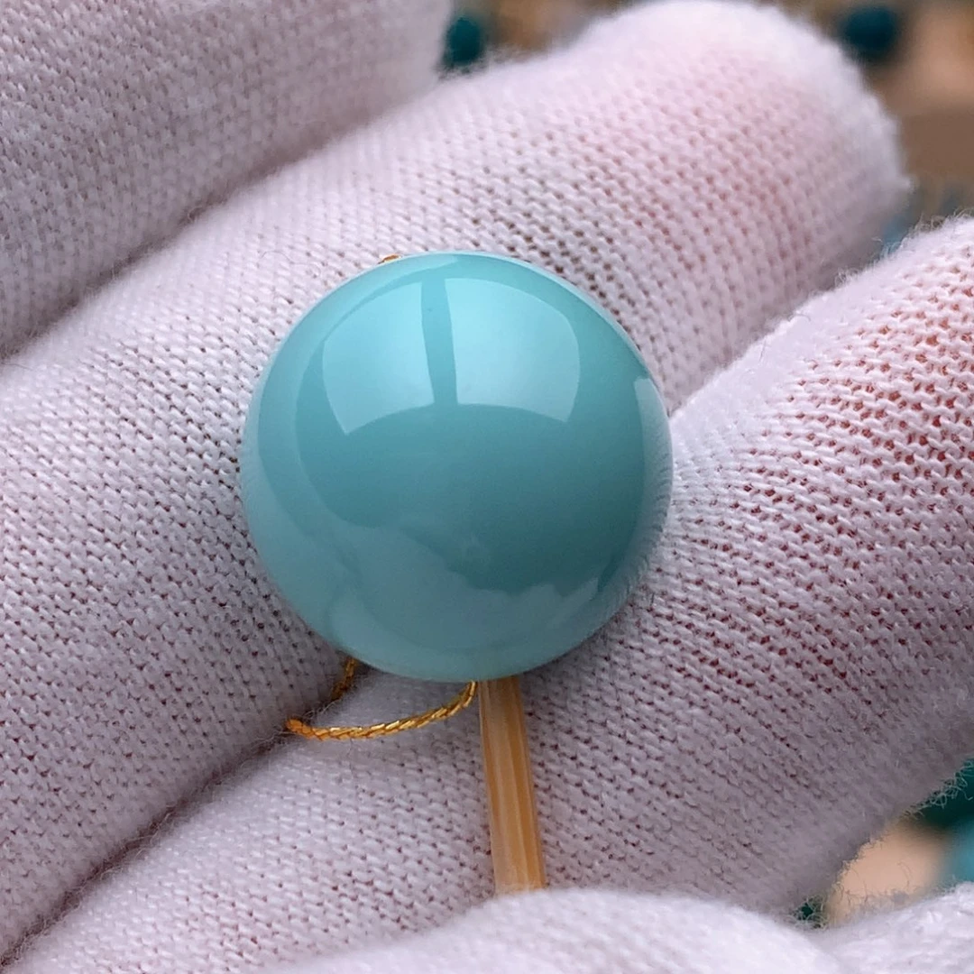 绿松石未镶嵌珠宝奇石14.3mm