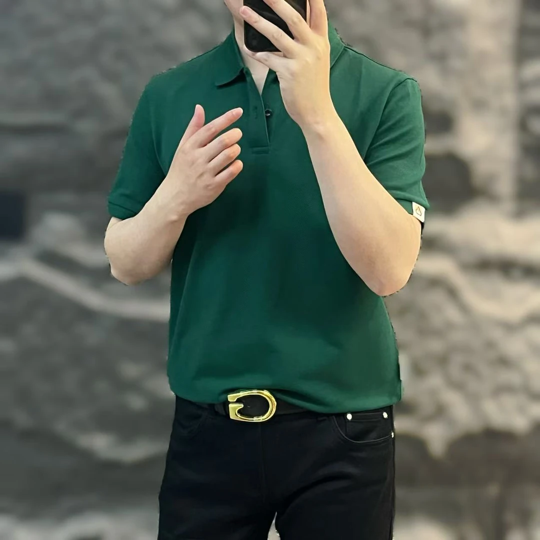 新款高端男士潮流春夏百搭个性时尚商务休闲简约翻领POLO衫2277