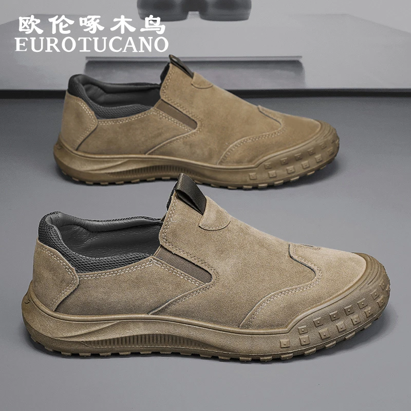 欧伦啄木鸟EUROTUCANO男鞋一脚蹬休闲板鞋防滑劳保鞋男士运动皮鞋