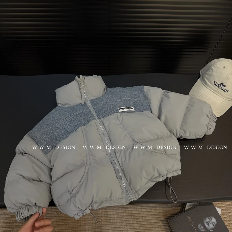 2025新款儿童秋冬加厚中性韩版棉服棉衣保暖男女童拼接