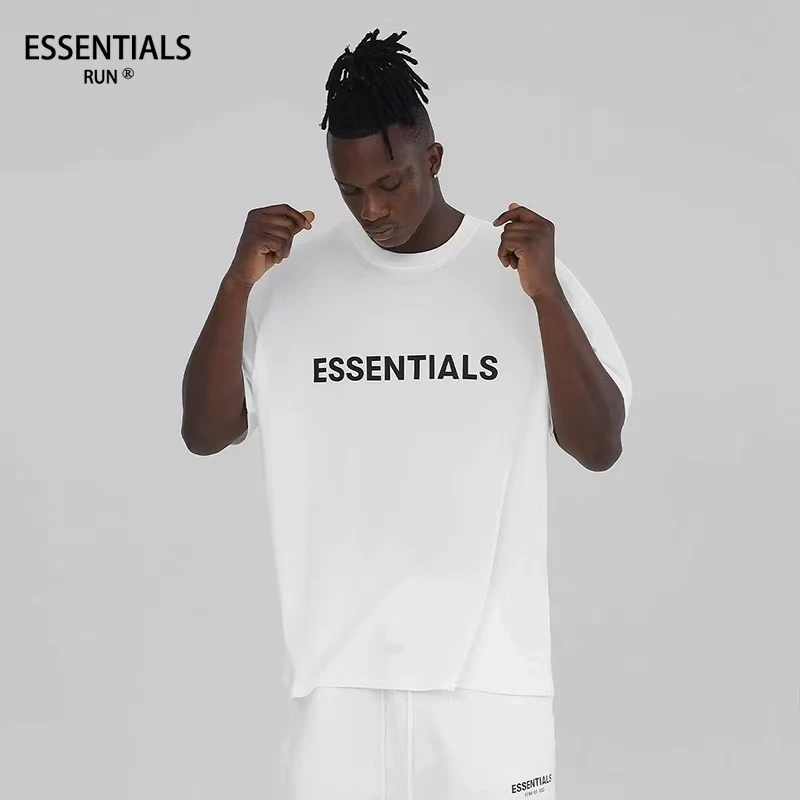 ESSENTIALS RUN复线潮牌2025夏季新款男女同款情侣款纯棉短袖T恤