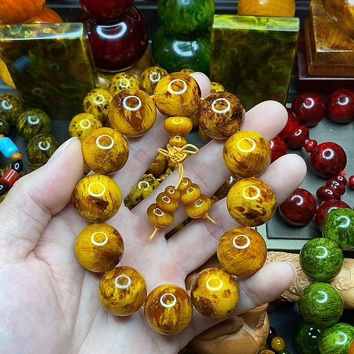 琥珀木雷击木留疤手串