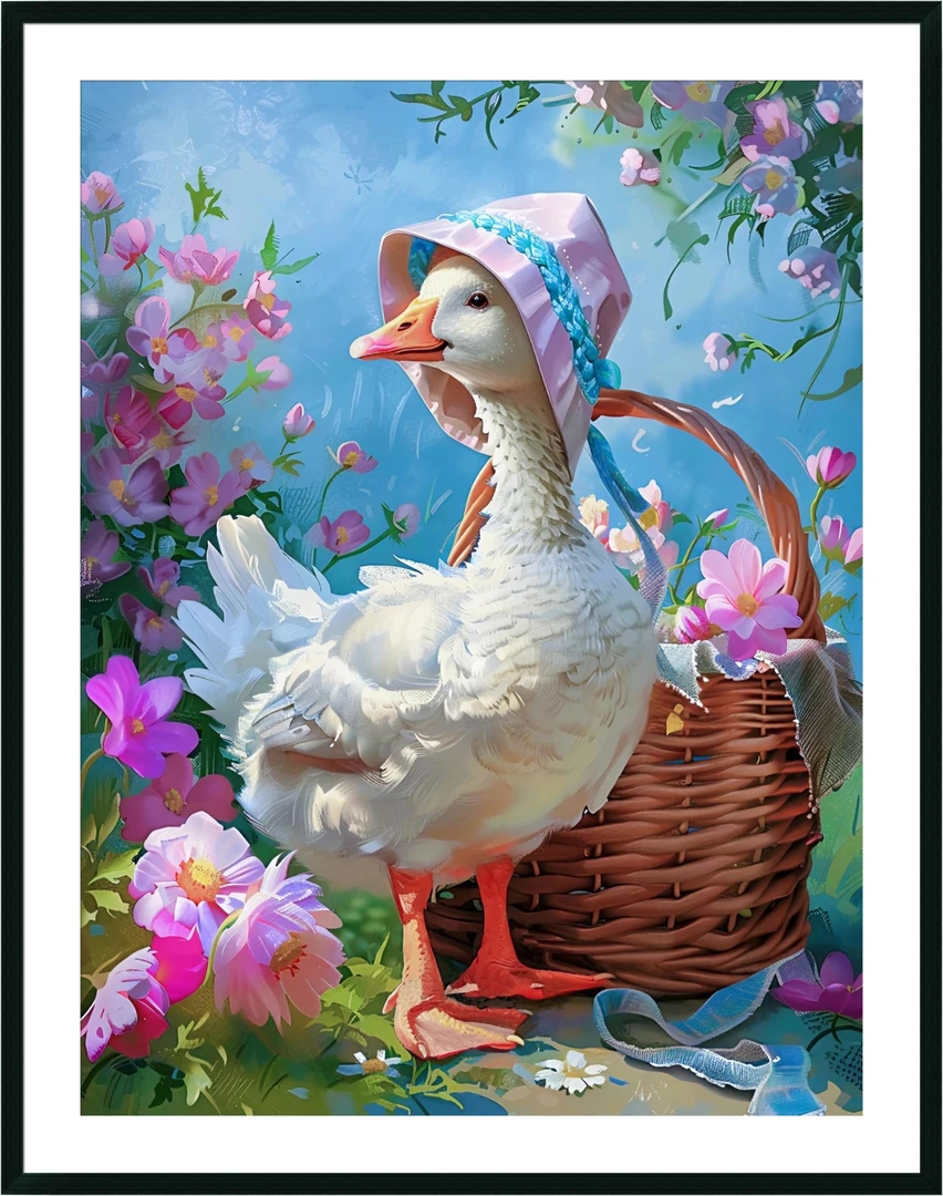 彩丽绮十字绣01473鹅女士满绣30色手工自己绣客厅餐厅卧室画