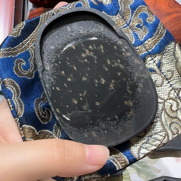 歙砚金星金晕天然