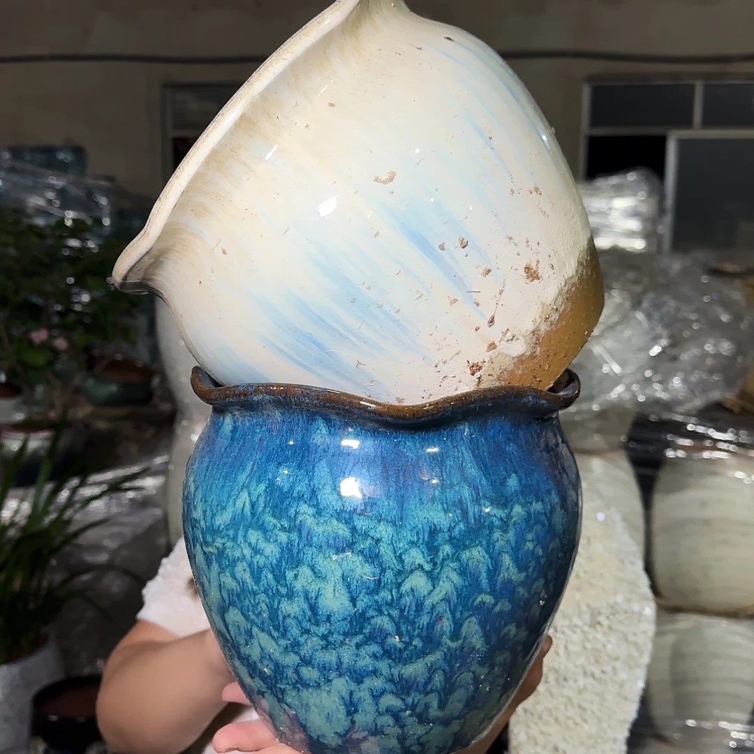 紫砂花盆高18口20