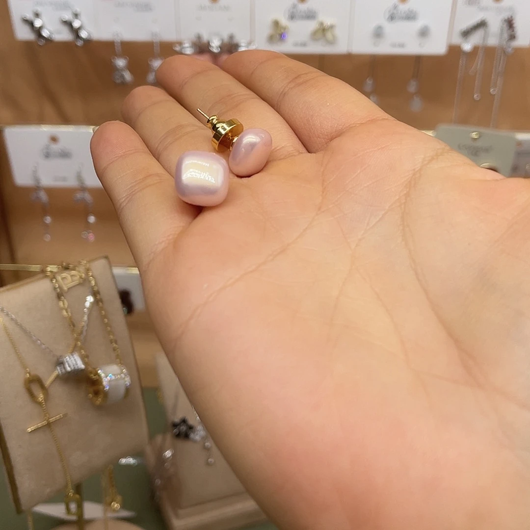 锆石纯铜合金耳环