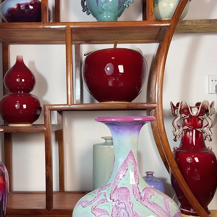 陶摆件钧瓷无双窑变无对