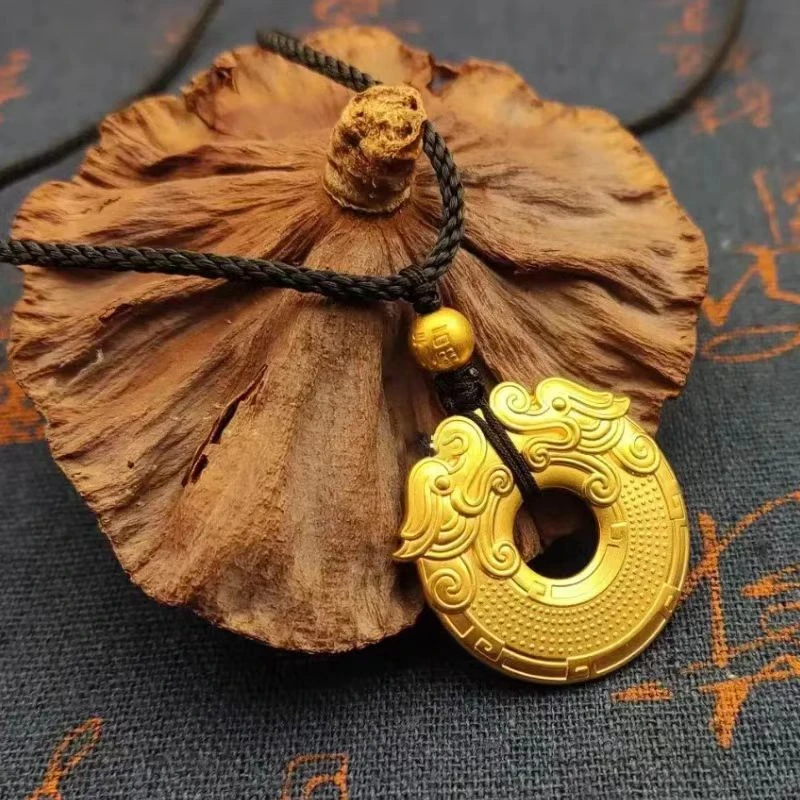 铜合金吊坠 合金双龙平安扣吊坠双龙护主时尚挂坠