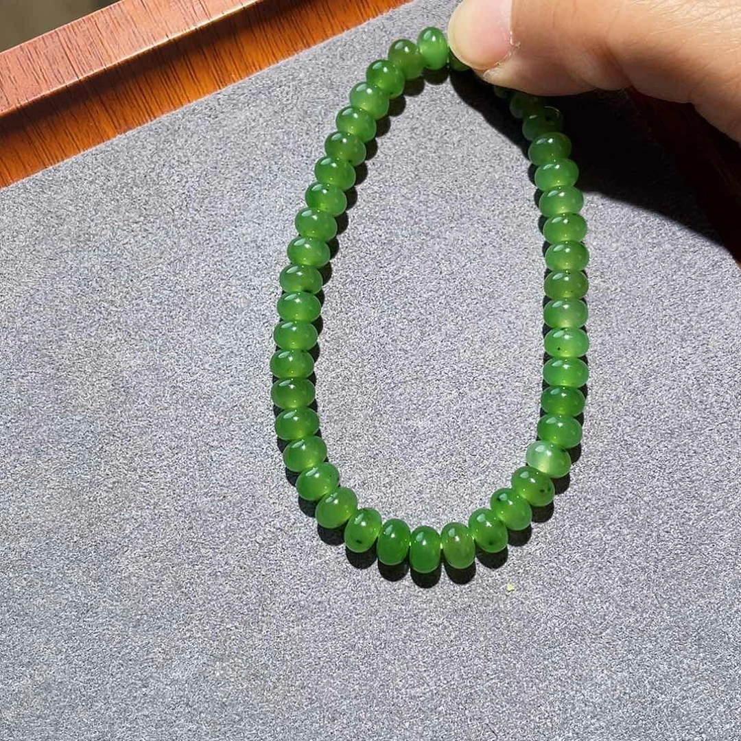 手链未镶嵌和田玉（碧玉）碧玉手串