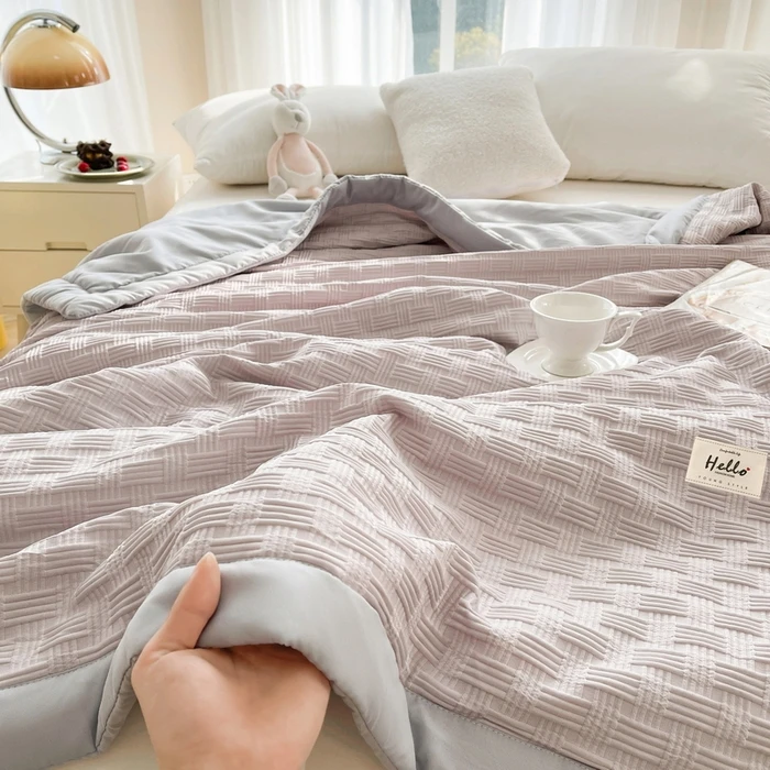 空调被夏凉被可机洗被子夏被单人夏季华夫格薄被2025新款春秋被芯