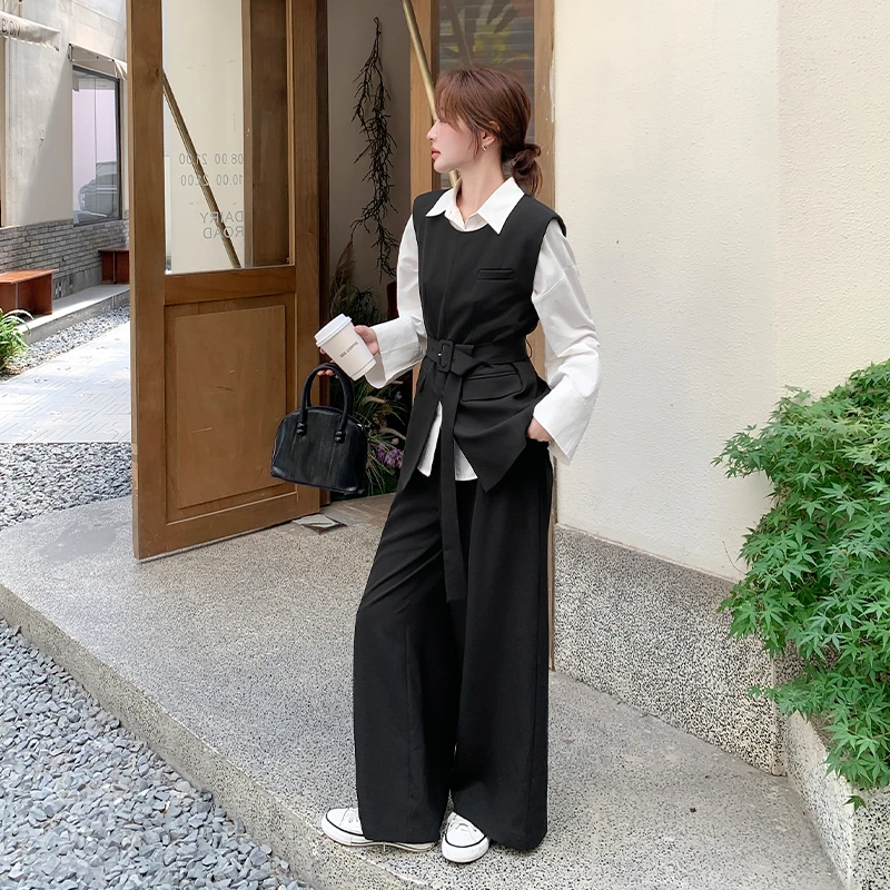 显瘦通勤职业套装女法式2025新款设计感时尚气质马甲洋气三件套