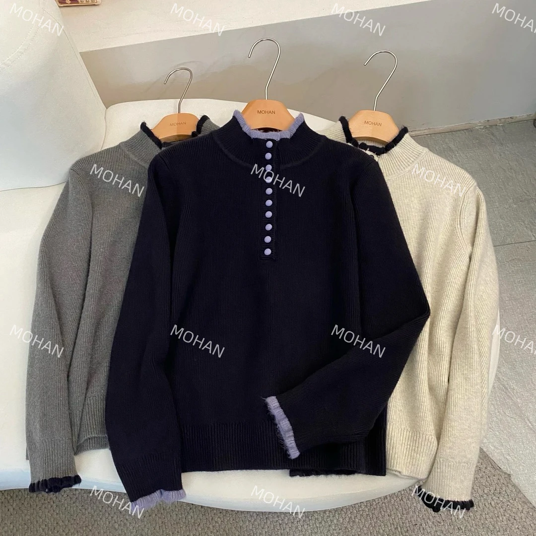 【墨涵精选】韩版简约女装气质时尚休闲百搭针织衫59233