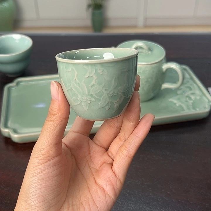 龙泉云间青瓷小米茶器