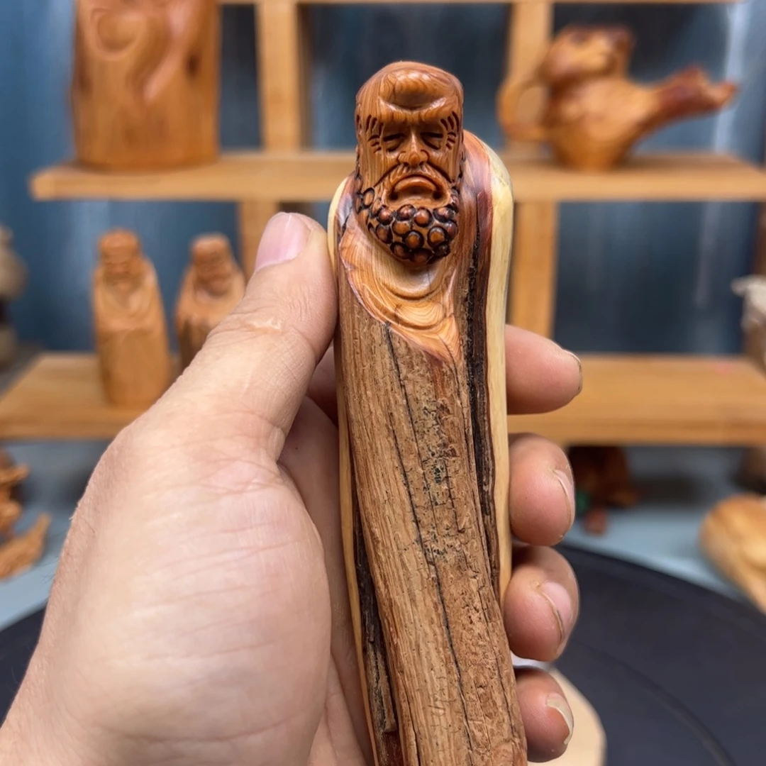 木余*峰崖柏木摆件手把件