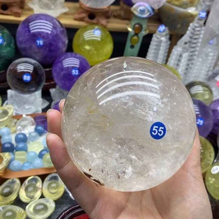 石材天然白水晶球