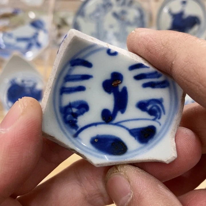瓷片现代瓷器青花瓷片