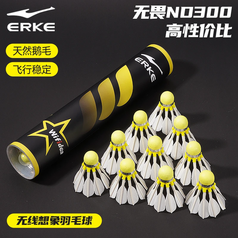 鸿星尔克无线想象羽毛球耐打鹅毛球无畏ND300学生初学训练用球