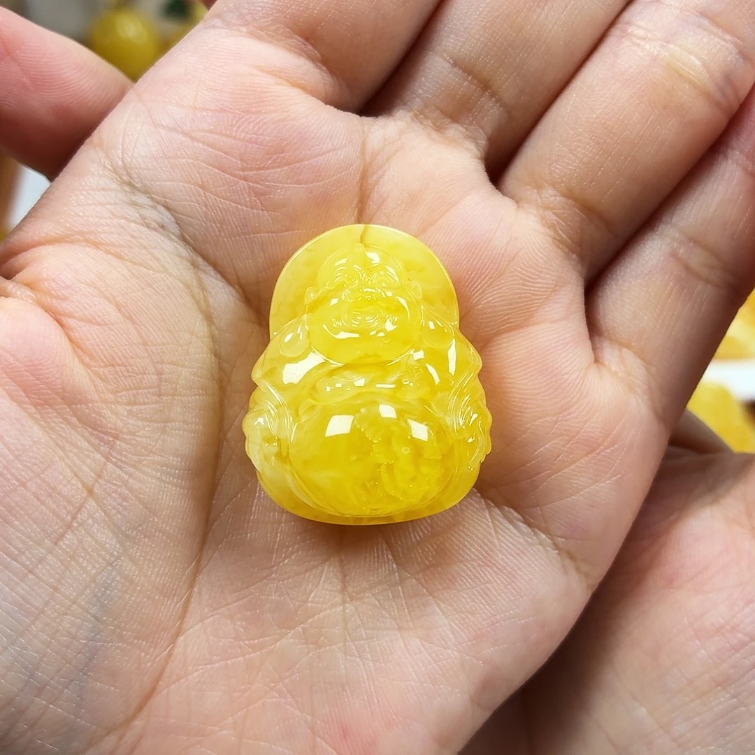 蜜蜡颈饰未镶嵌焦皮浓蜡妖花佛公
