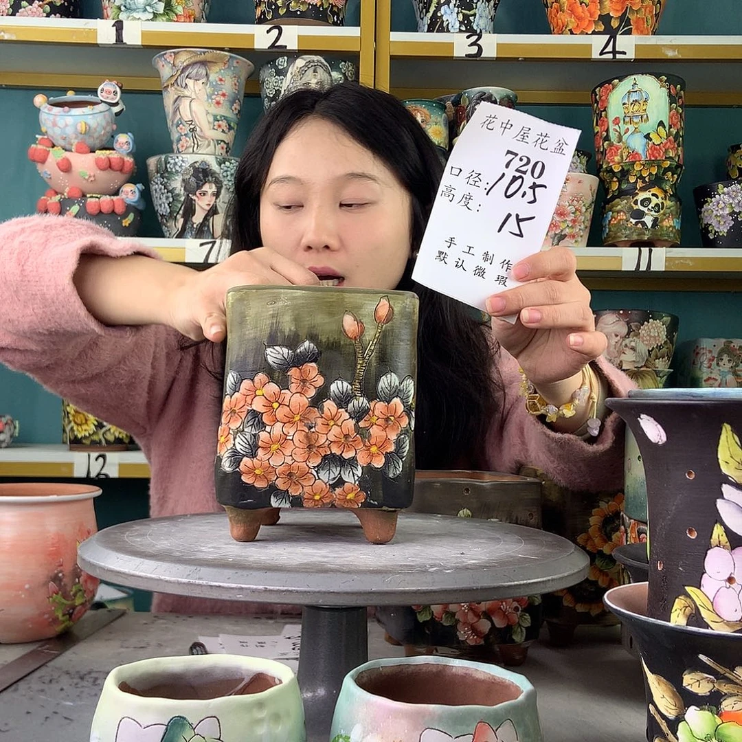 香****陶景德镇手工花盆720