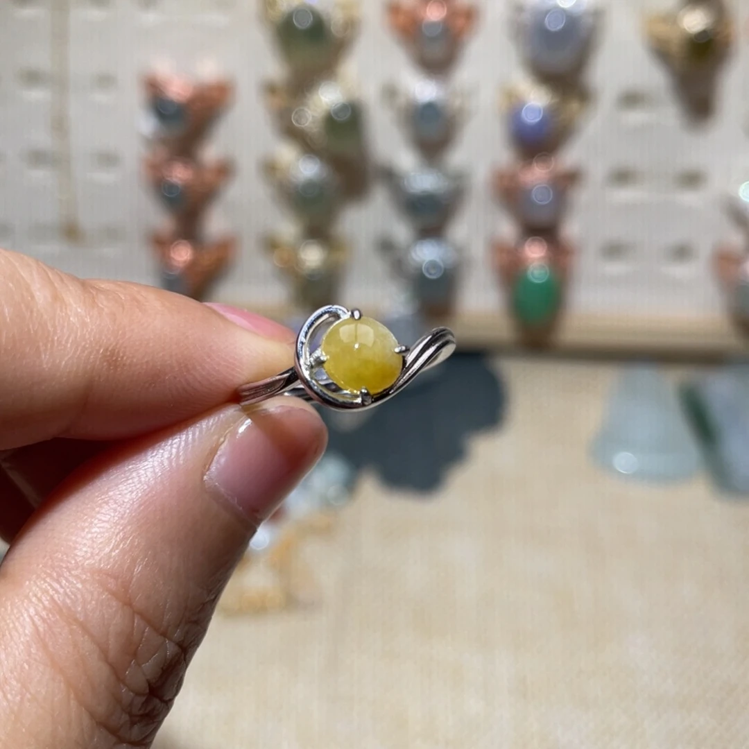 银S925镶嵌戒指翡翠