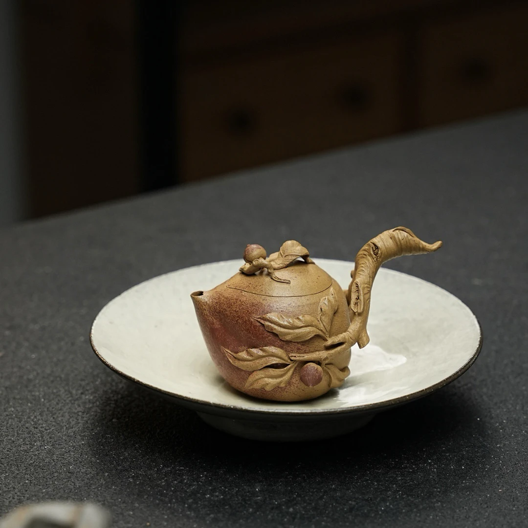 鸣远寿桃·慕古·55cc黄金段泥制作
