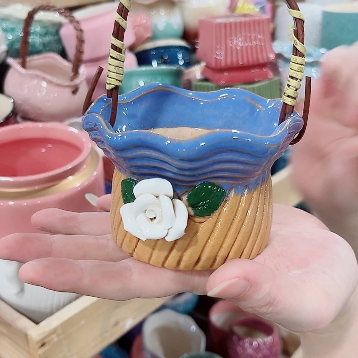 有孔.凑单10元陶瓷花盆发货！