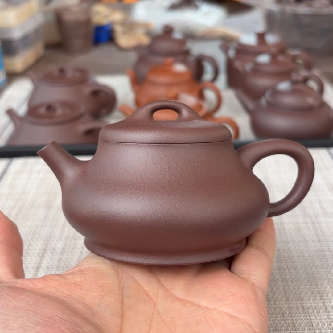 茶壶紫砂半手工老紫泥饮瓢壶170cc