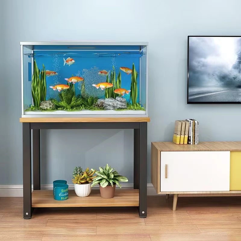 鱼缸架子鱼缸桌钢木金属鱼缸底座鱼缸底架鱼缸柜铁艺定制鱼缸架子