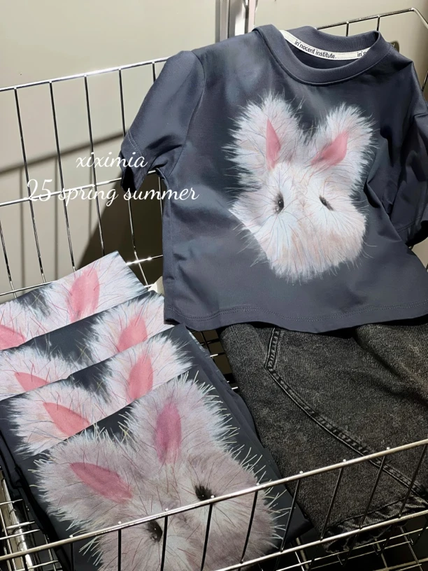 套装韩版动物女夏季洋气设计感宽松时尚休闲扎染夏装女童ins