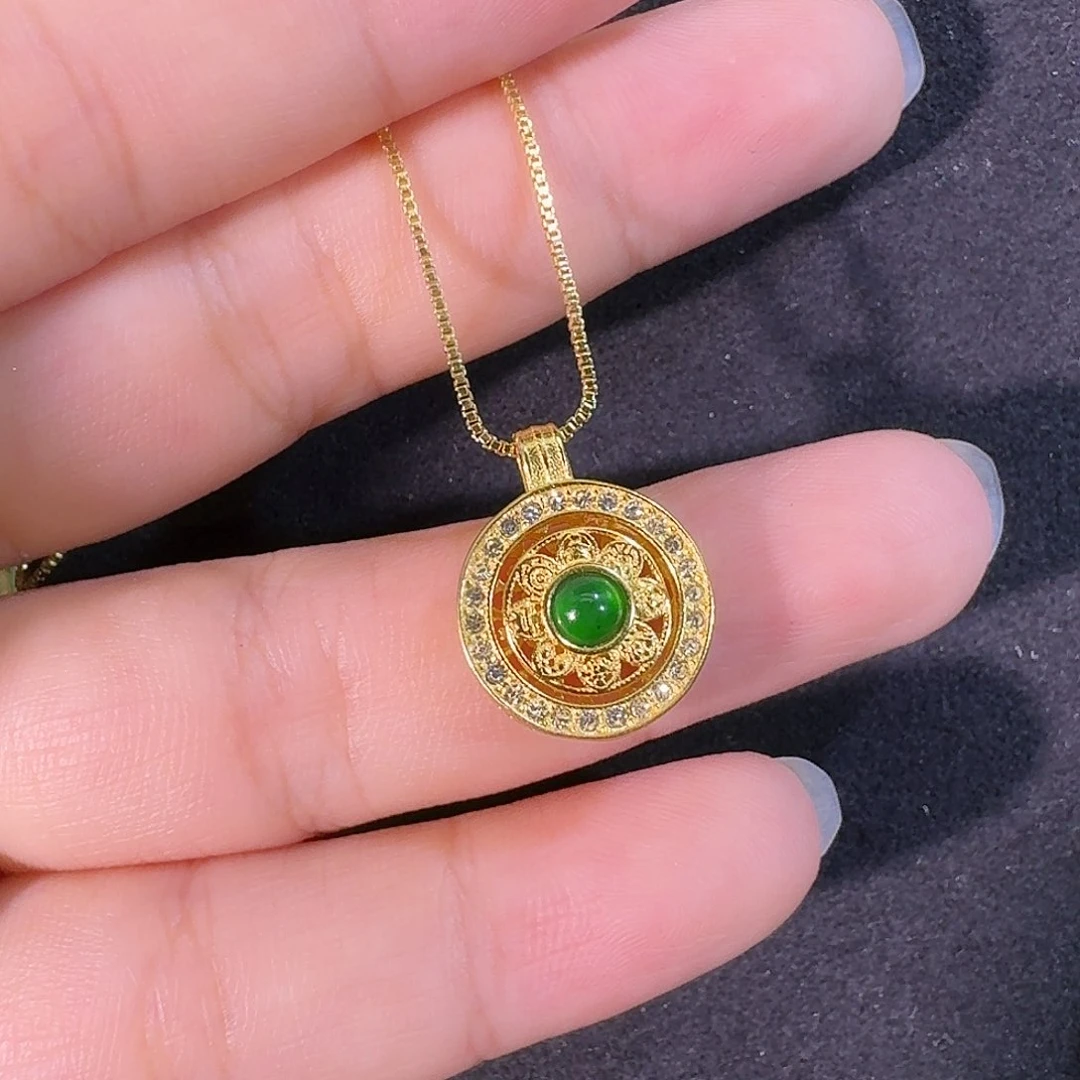 翡翠银S925镶嵌颈饰