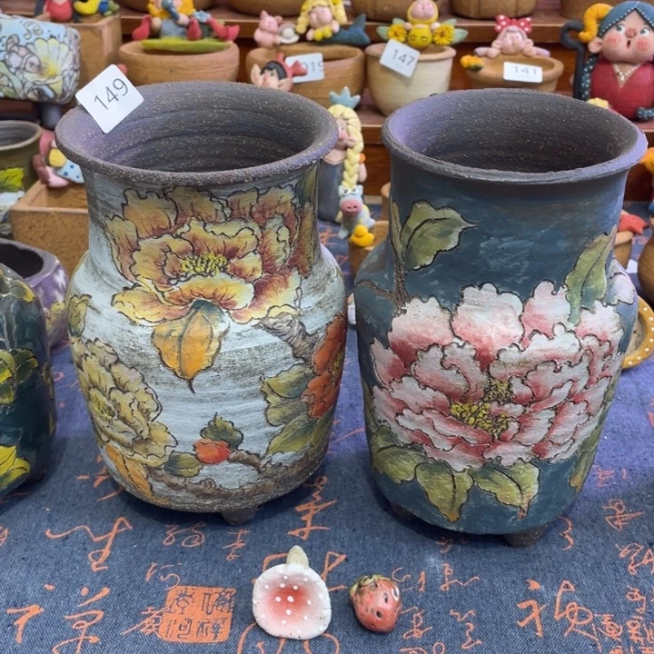 复古火烧多肉盆（2H）