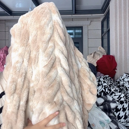 羊驼毛双层弹力兔150×170