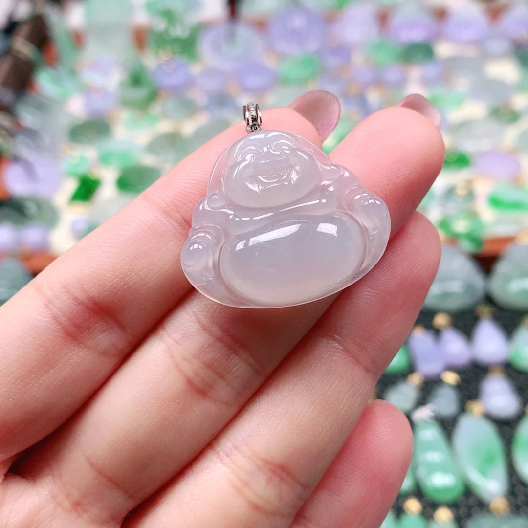 吊坠(不含链)18K金镶嵌翡翠