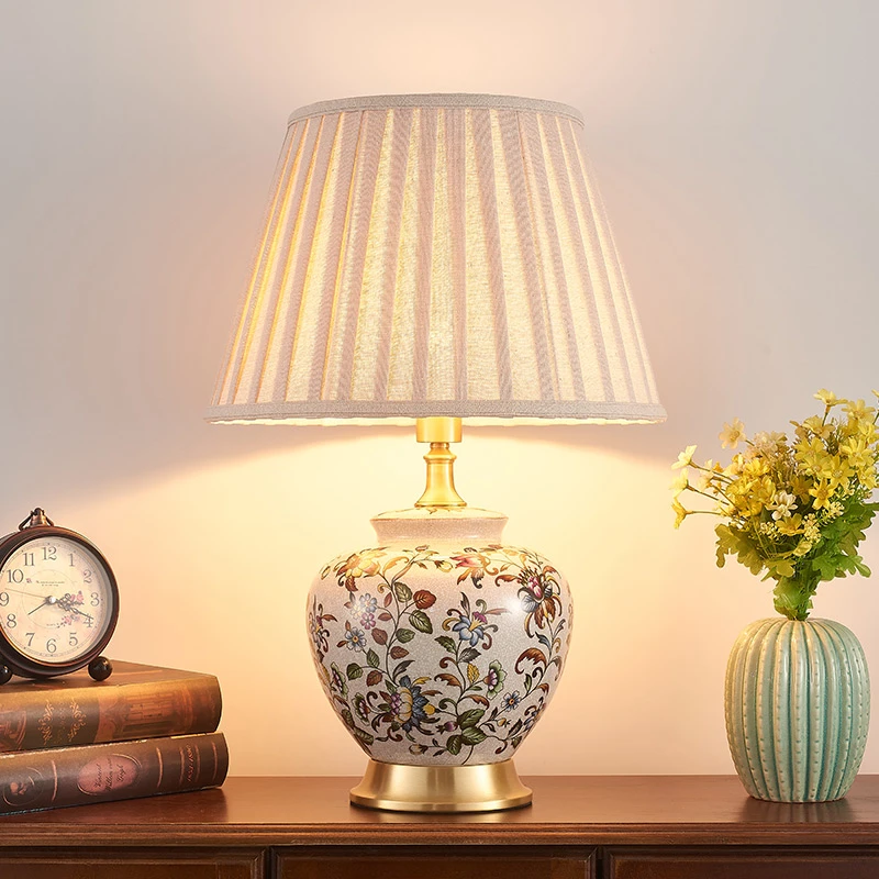 新中式复古风暖光台灯简约轻奢书房卧室台灯护眼灯中国风灯