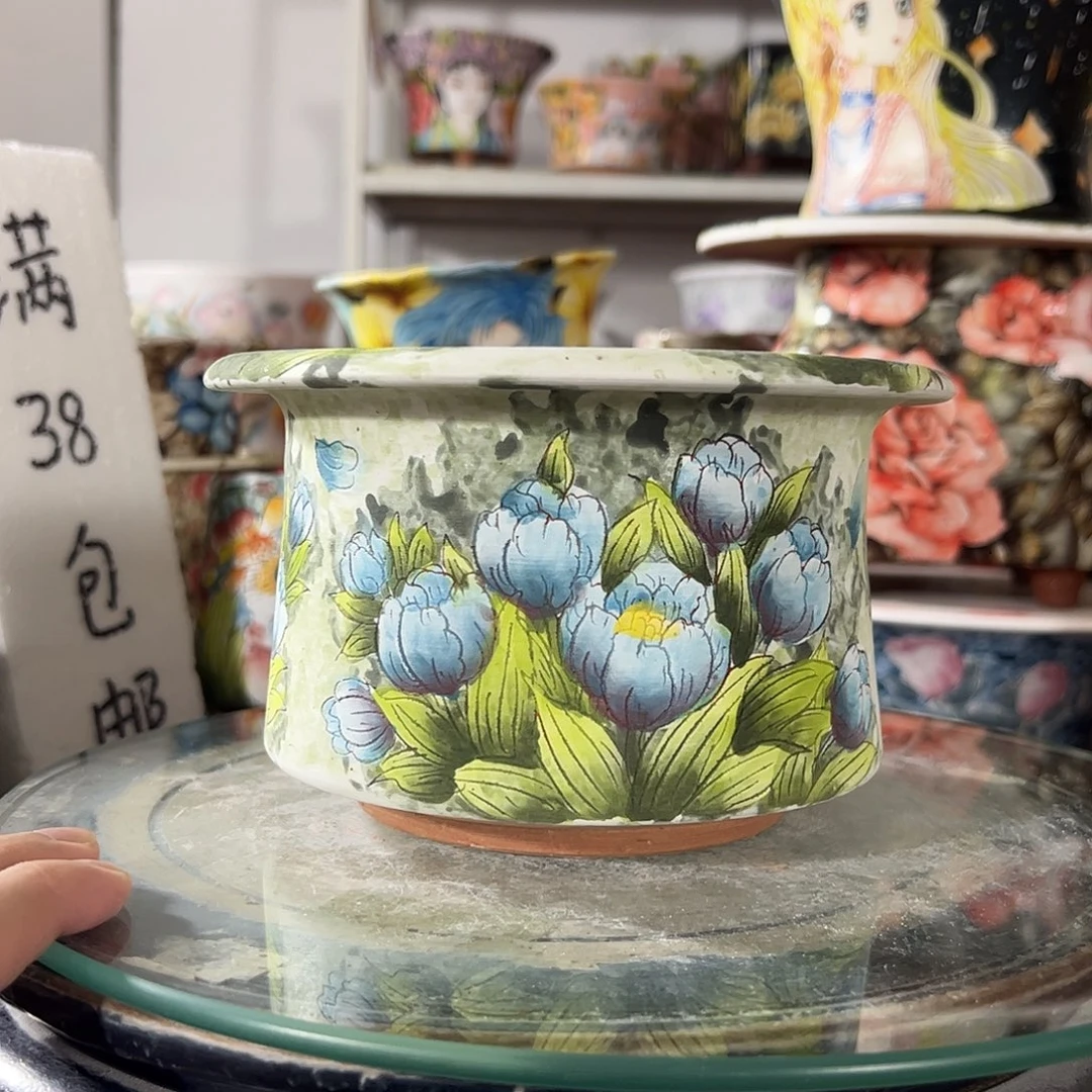 景德镇手绘花盆幸运花盆