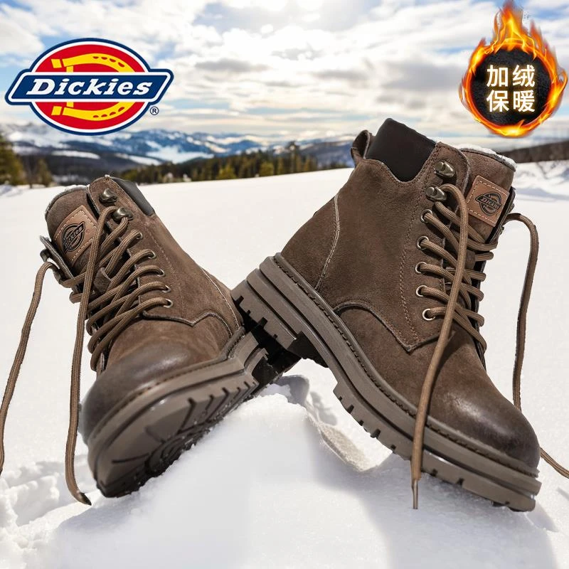 Dickies棉鞋男款冬季男鞋美拉德风东北加绒加厚皮毛一体雪地靴男商品图