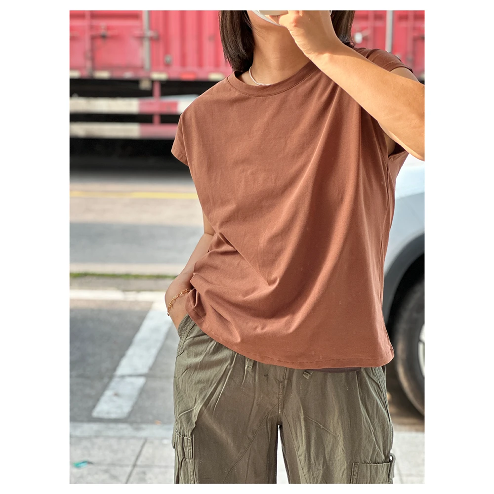 ZM1058夏季新款纯色女士休闲无袖T恤女