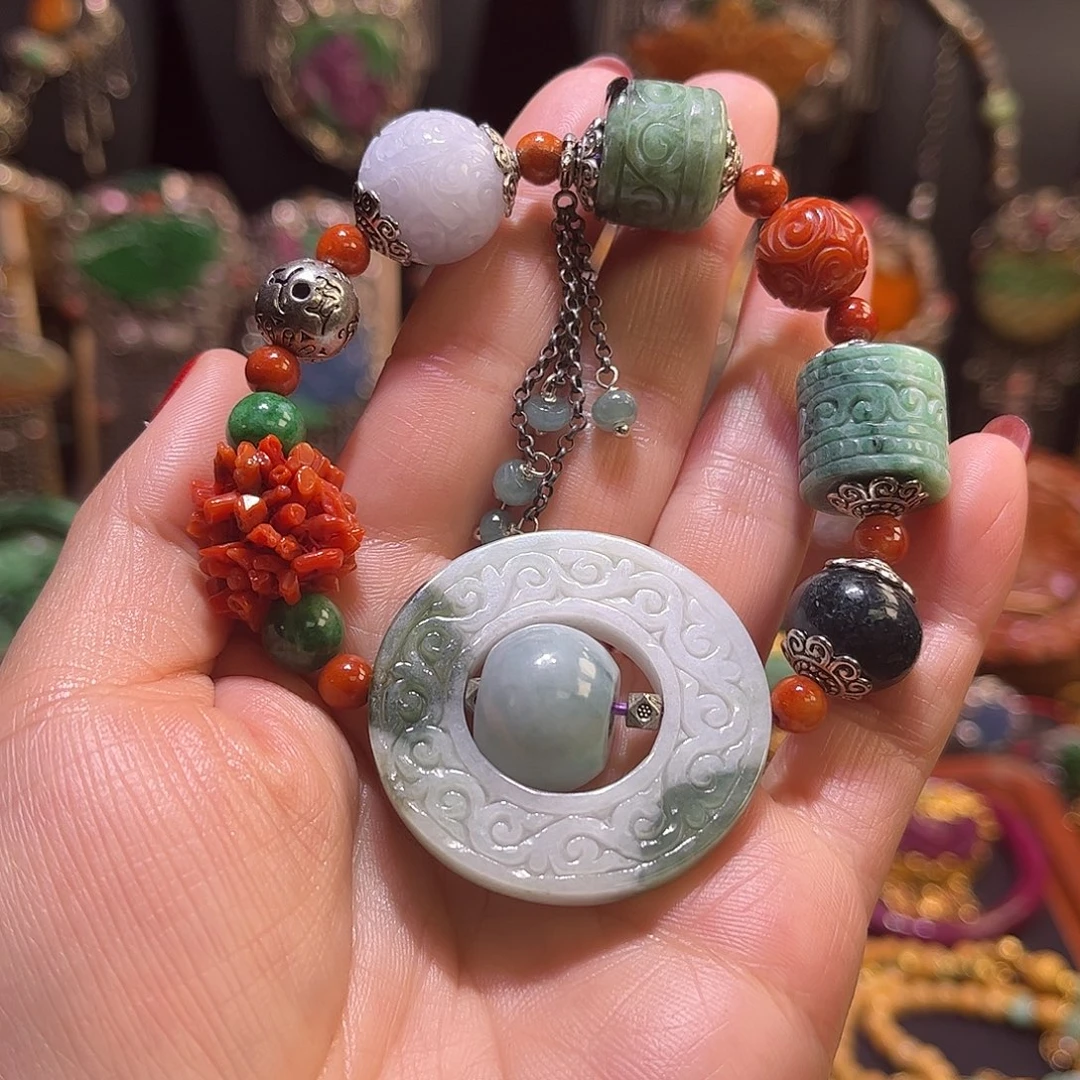 翡翠未镶嵌手链福利价翡翠多宝手链