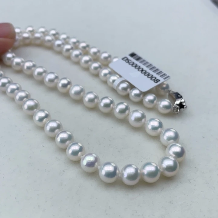 淡水珍珠颈饰银S925镶嵌卡7极光炫彩高品毕业级