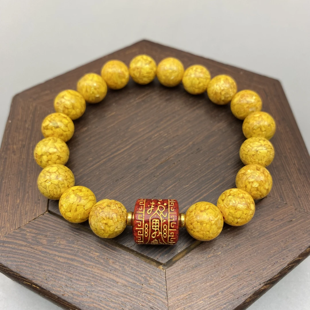 非金属树脂手链 X223-10mm经典款黄色护身手串