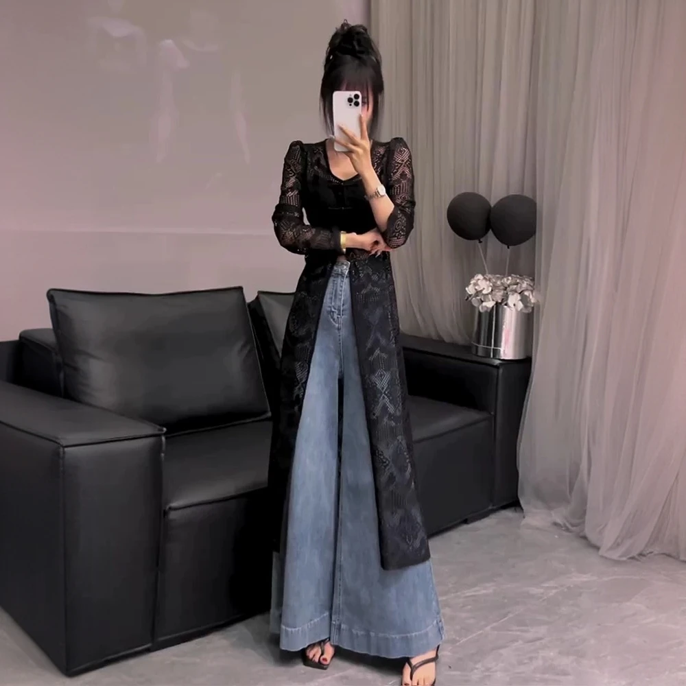 【晨浠定制】新款时尚气质镂空外搭外套629