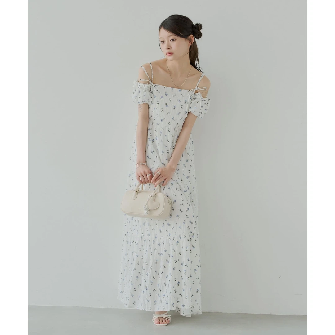 【小E家】C 夏季新款 甜美知性温柔风显瘦收腰垂坠感碎花连衣裙