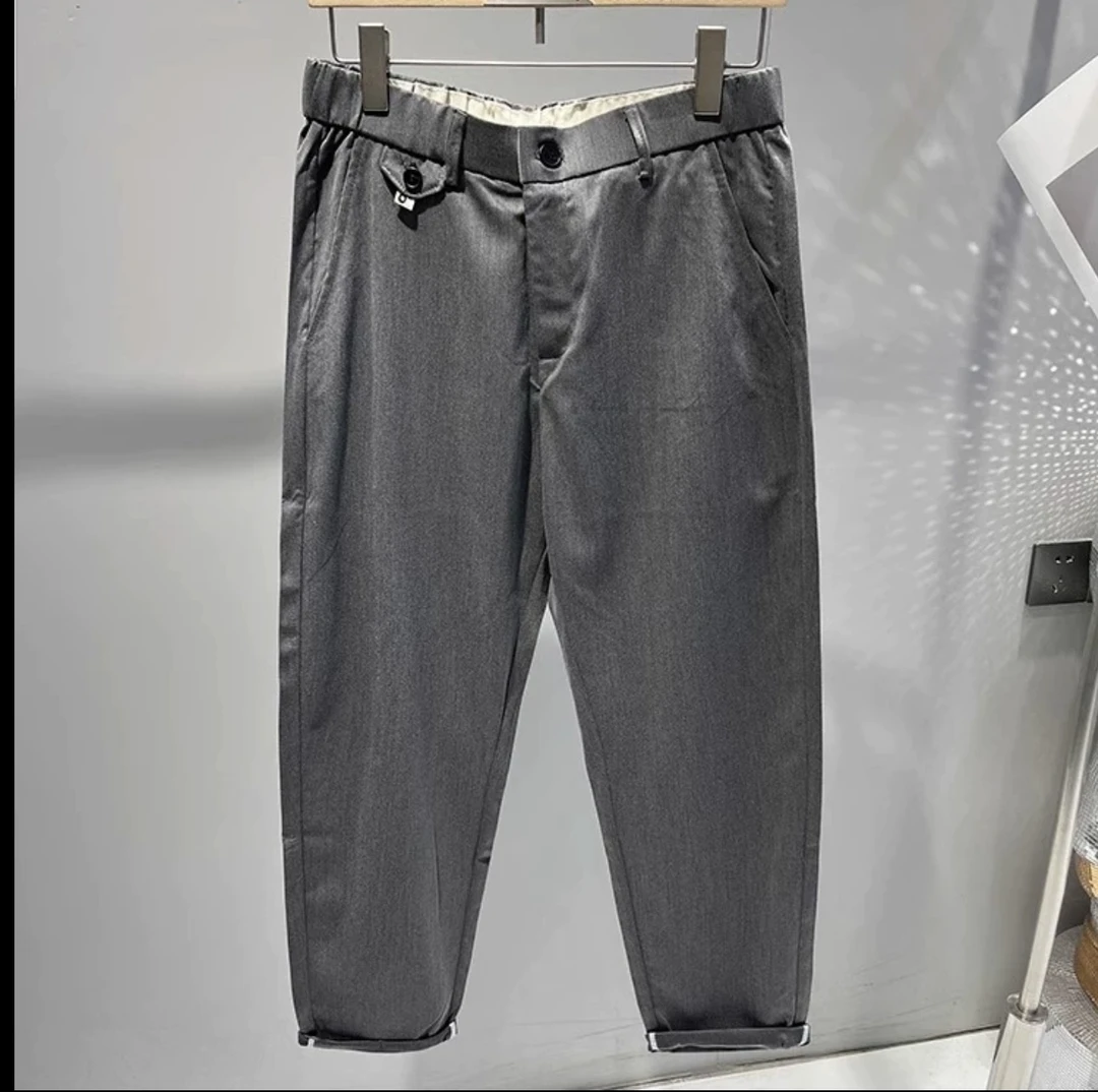2025夏季男士休闲裤直筒宽松百搭裤子舒适个性弹力商务纯色简约
