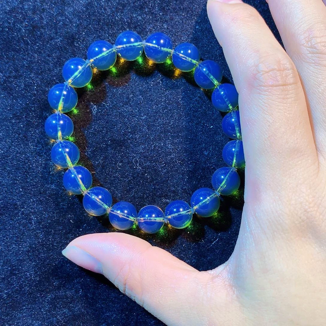 琥珀未镶嵌手链9mm蓝珀单圈