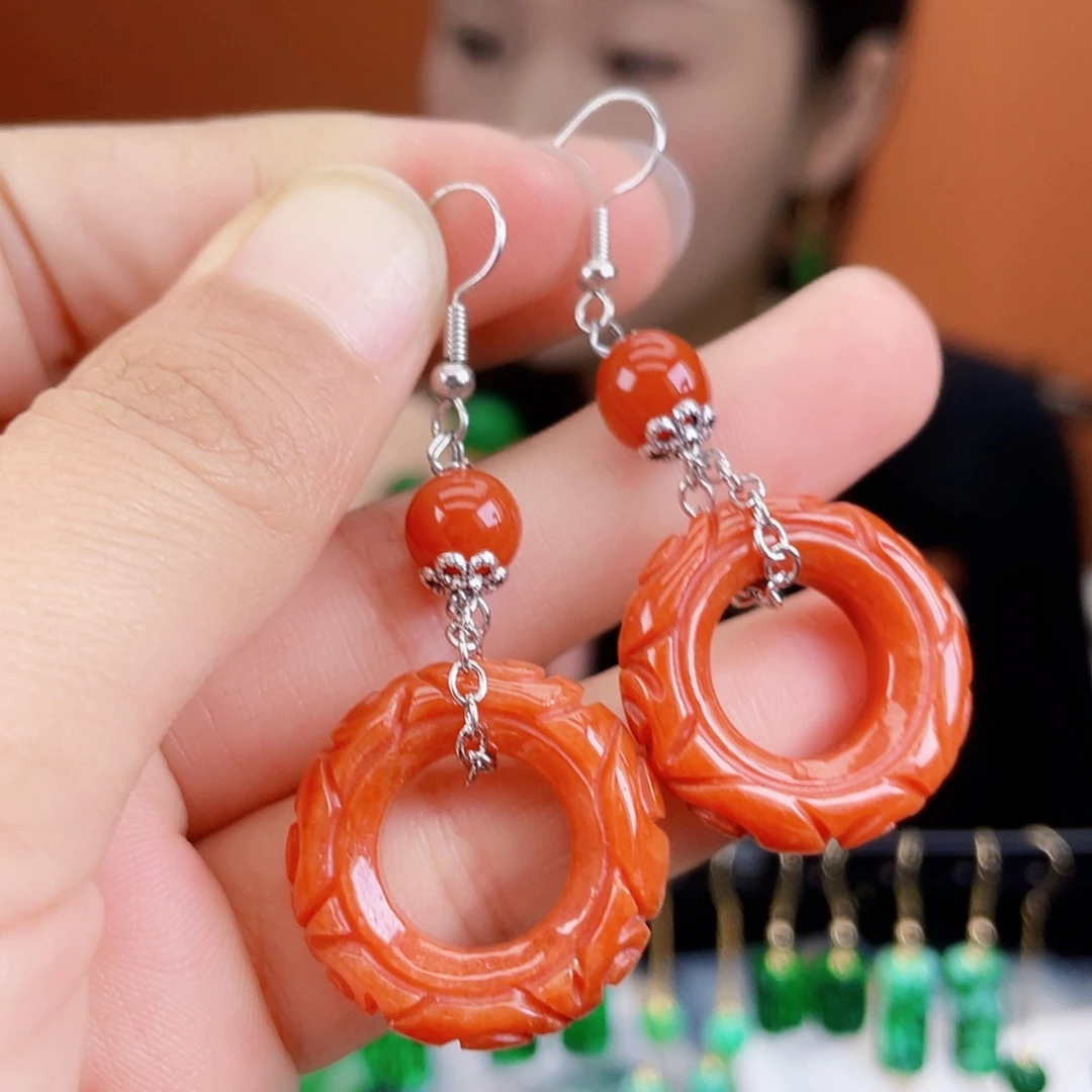 翡翠未镶嵌耳饰饰品