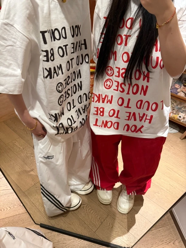 重磅基础百搭彩色字母无感印花短袖