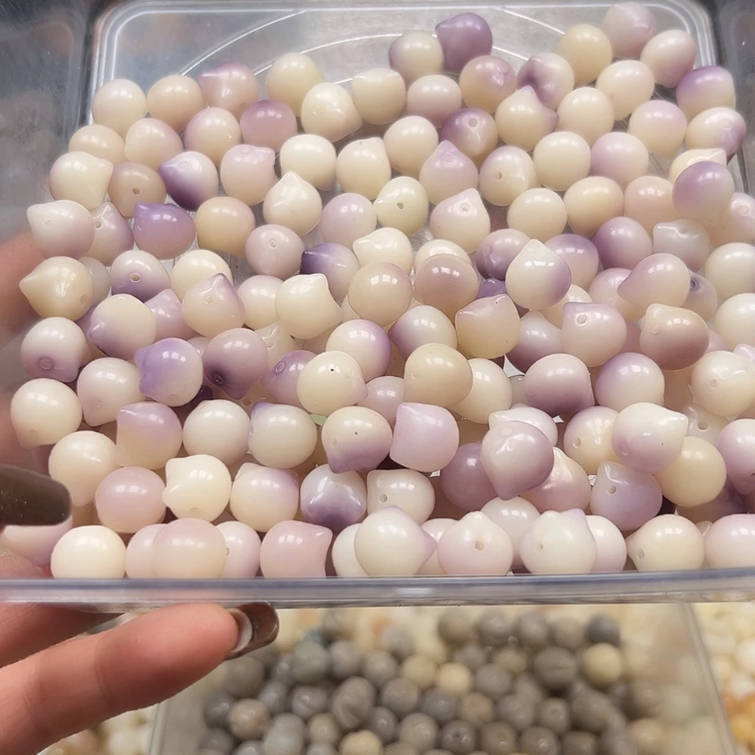 菩提根/象牙果手串紫飘猫头30颗